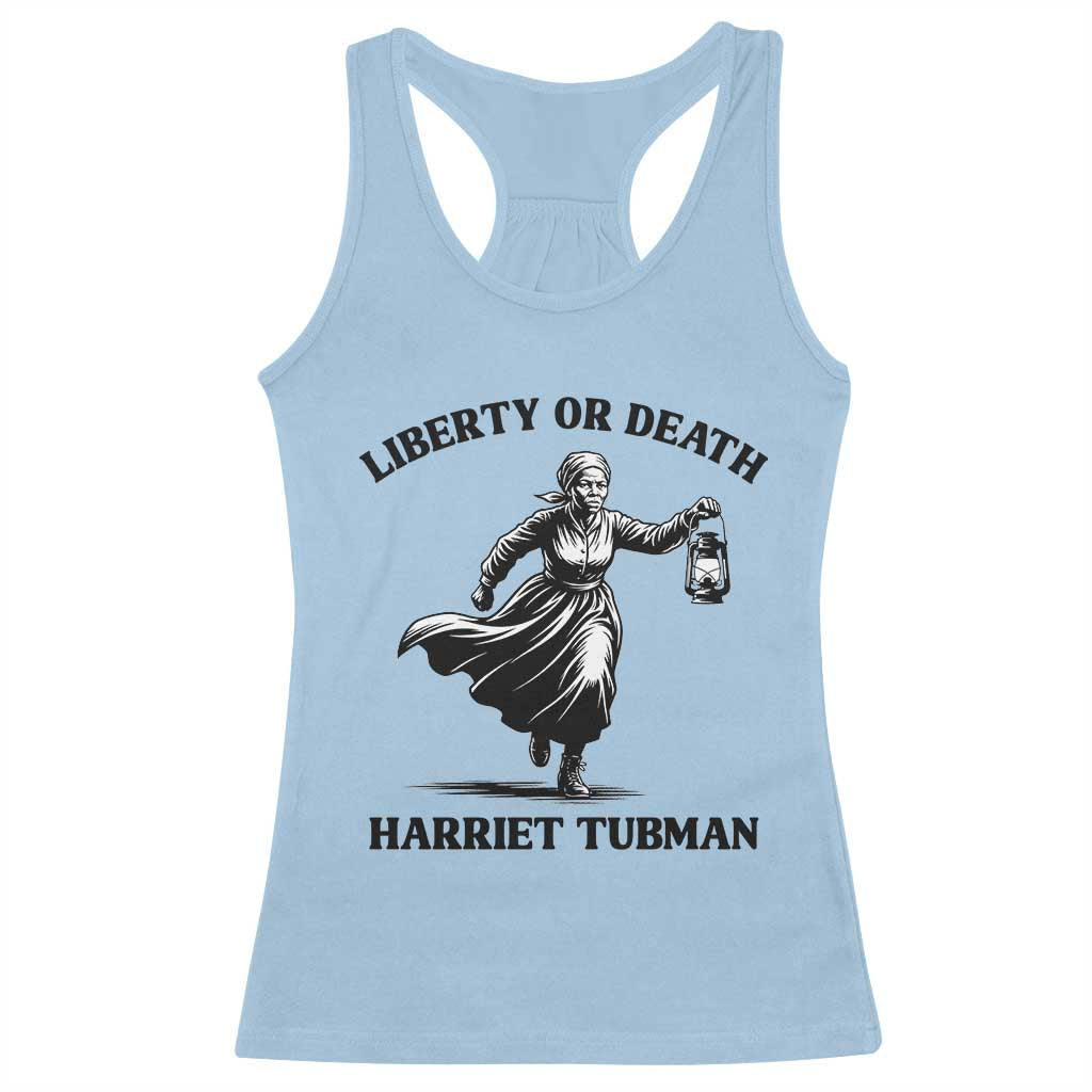 Liberty Or Death Racerback Tank Top Harriet Tubman Quote TS12 Light Blue Print Your Wear