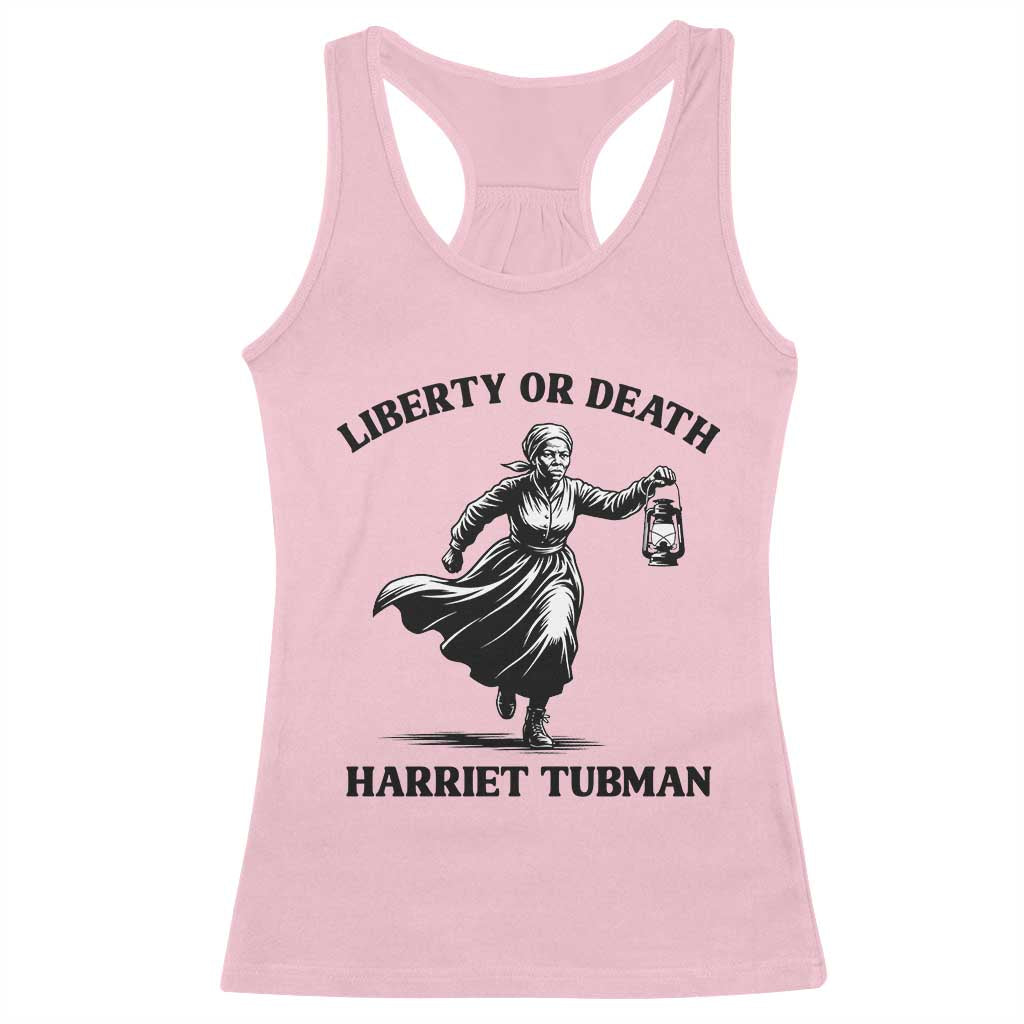 Liberty Or Death Racerback Tank Top Harriet Tubman Quote TS12 Light Pink Print Your Wear