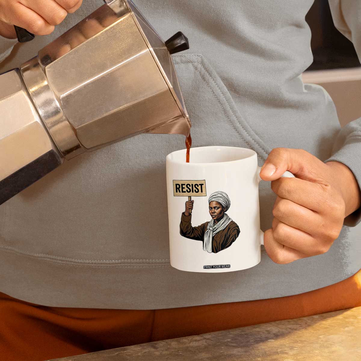 Funny Harriet Tubman Says Resist Coffee Mug Black Pride Inspiration Gift TS12 Print Your Wear