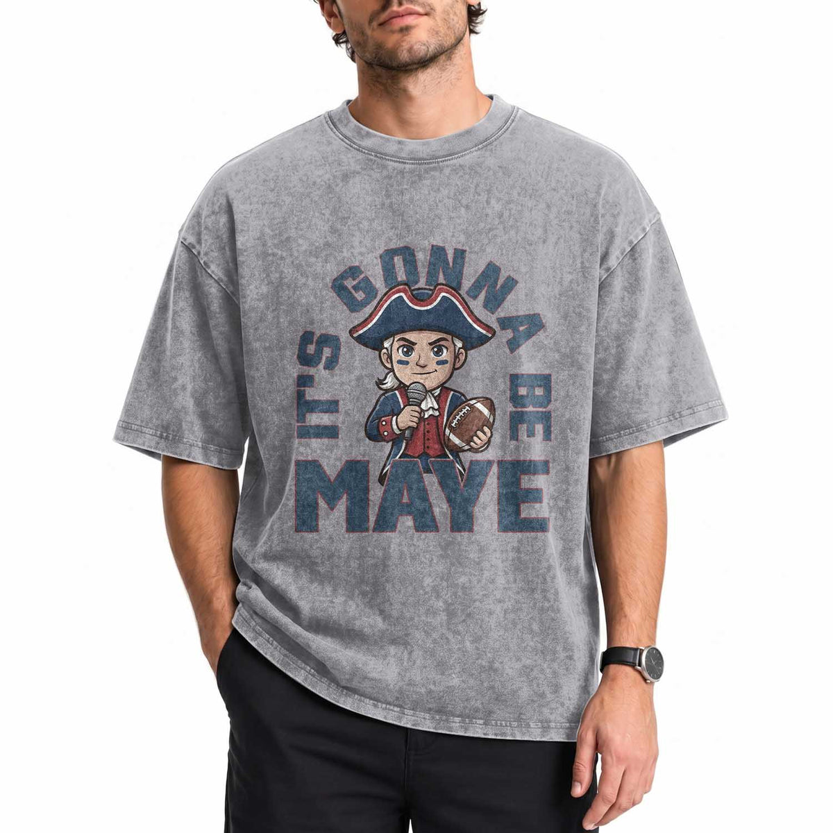 It Is Gonna Be Maye Washed Cotton T-Shirt Funny QB Sport Fan