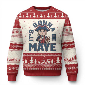 It Is Gonna Be Maye Ugly Christmas Sweater Funny QB Sport Fan TS12 Beige Red Print Your Wear