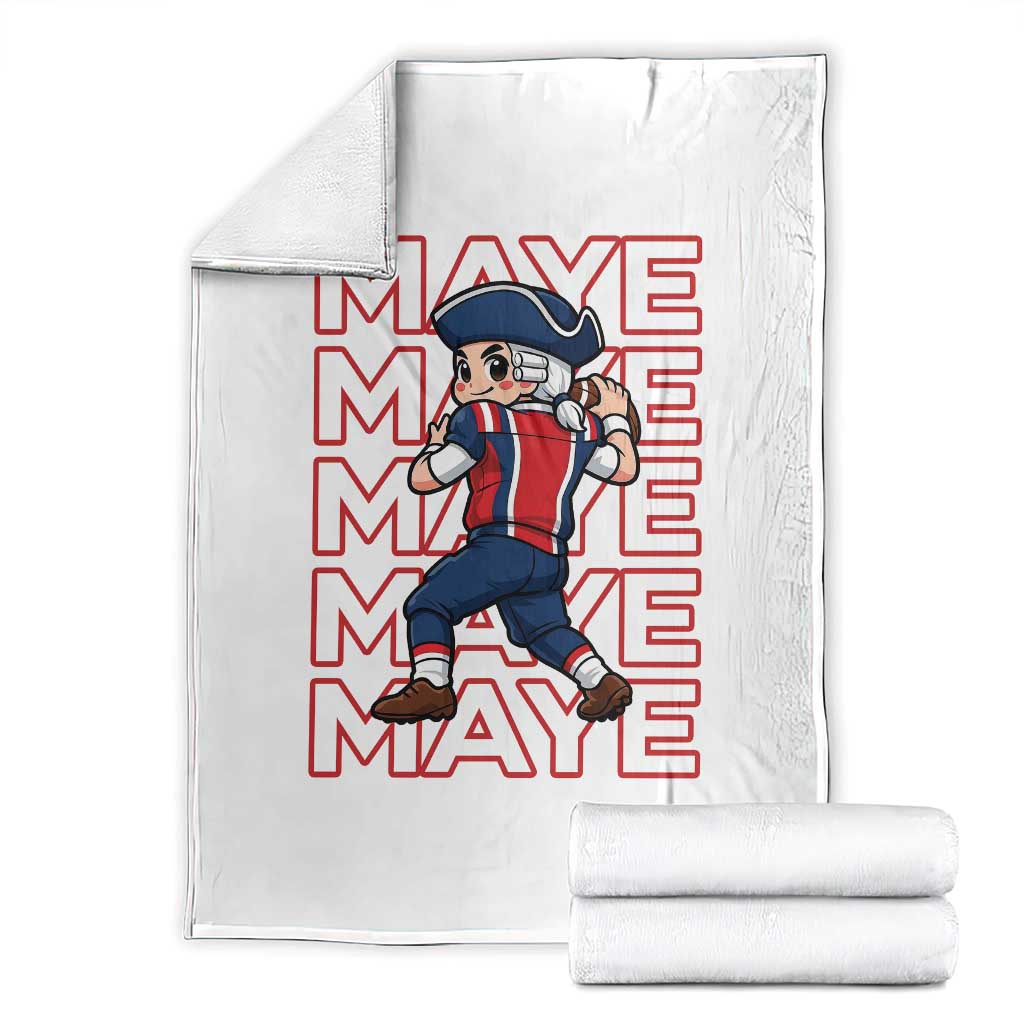 Funny NE Football Fan Gift Throw Blanket Maye Lover TS12 White Print Your Wear