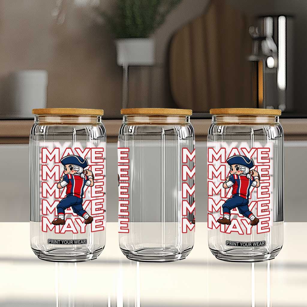 Funny NE Football Fan Gift Glass Can Maye Lover TS12 Print Your Wear
