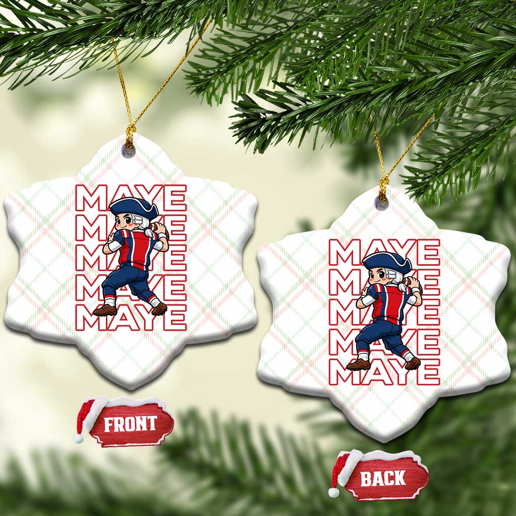 Funny NE Football Fan Gift Ceramic Ornament Maye Lover TS12 Print Your Wear