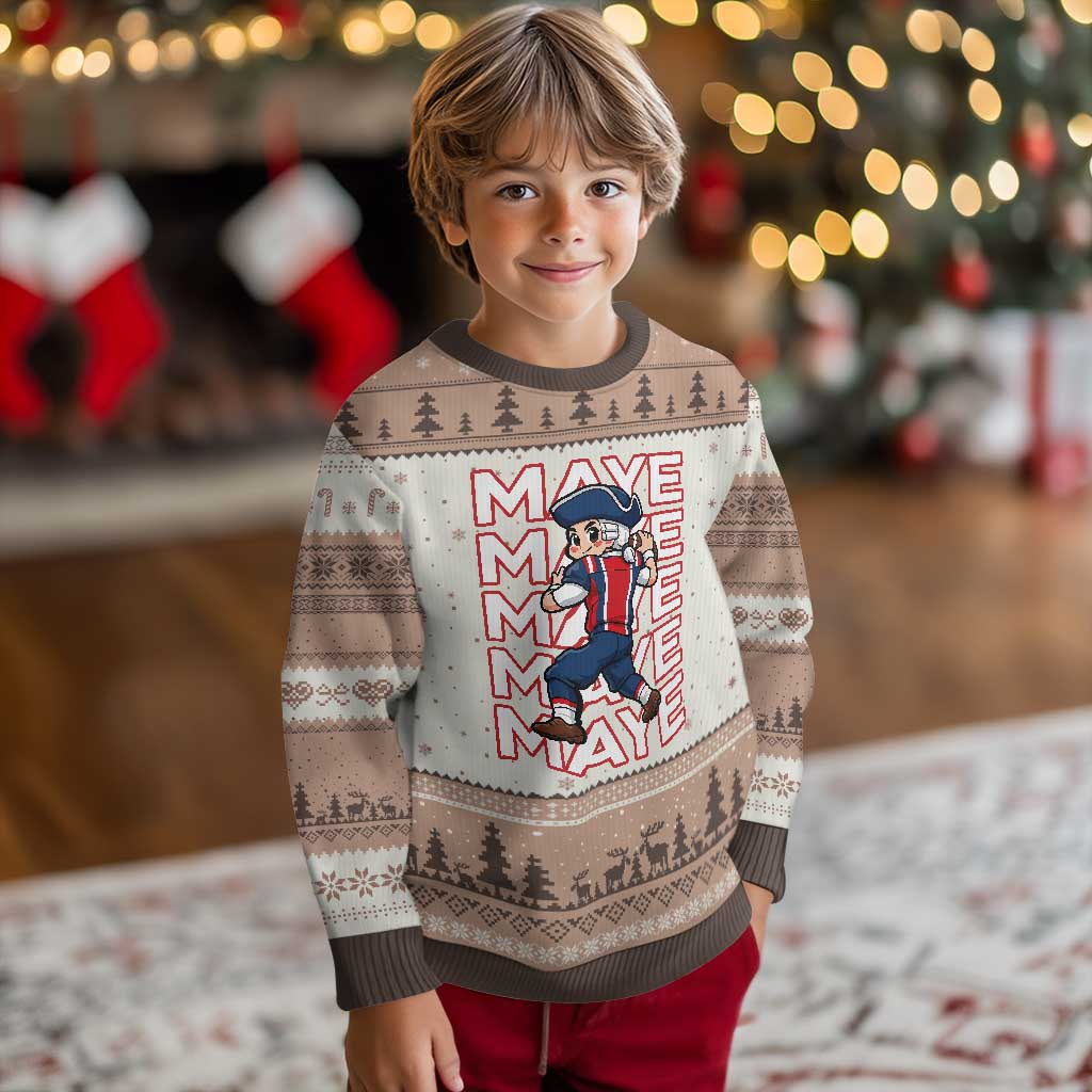 Funny NE Football Fan Gift Ugly Christmas Sweater Maye Lover TS12 Mocha Mousse Print Your Wear