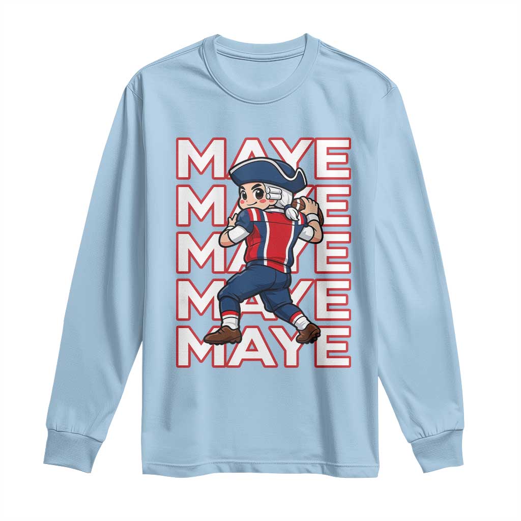 Funny NE Football Fan Gift Long Sleeve Shirt Maye Lover TS12 Light Blue Print Your Wear