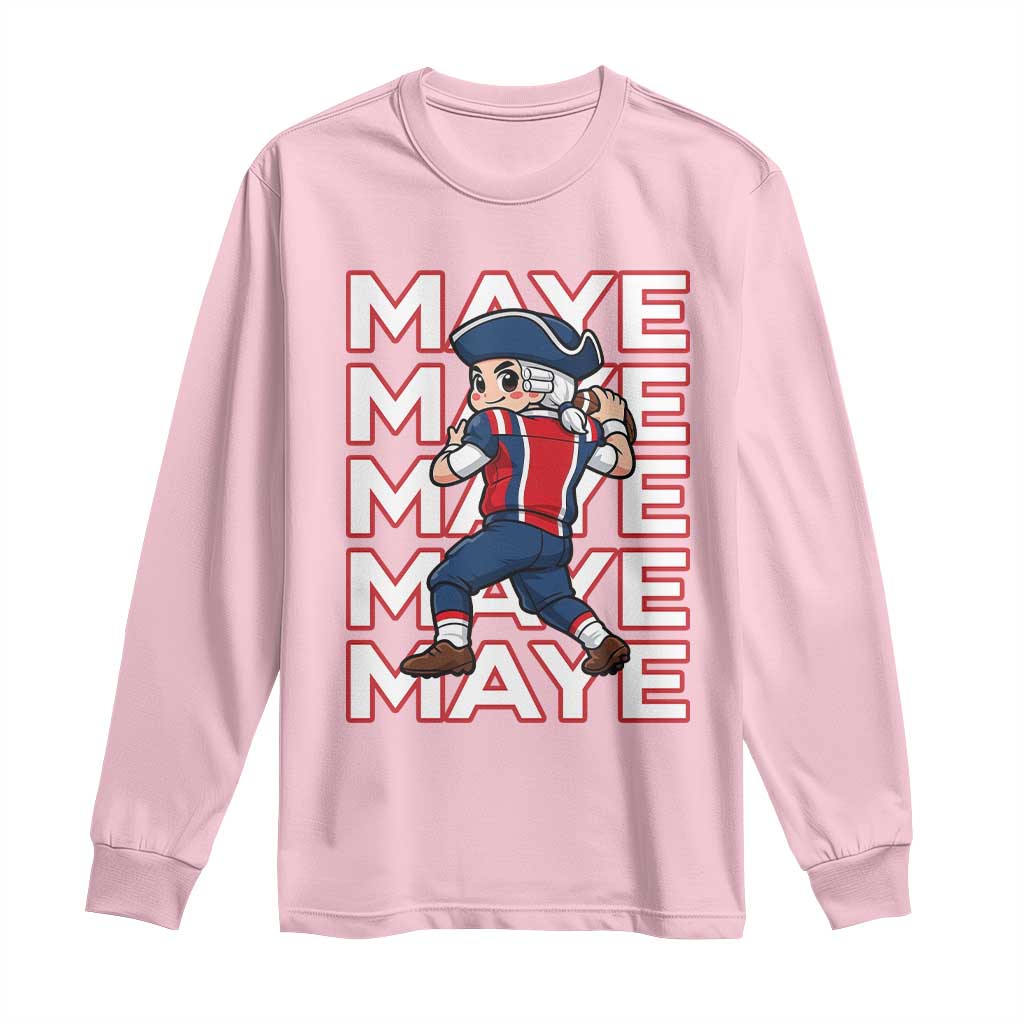 Funny NE Football Fan Gift Long Sleeve Shirt Maye Lover TS12 Light Pink Print Your Wear