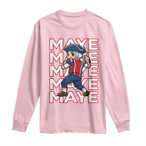 Funny NE Football Fan Gift Long Sleeve Shirt Maye Lover TS12 Light Pink Print Your Wear