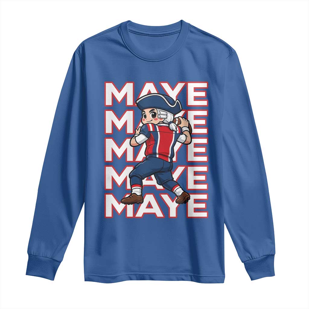Funny NE Football Fan Gift Long Sleeve Shirt Maye Lover TS12 Royal Blue Print Your Wear