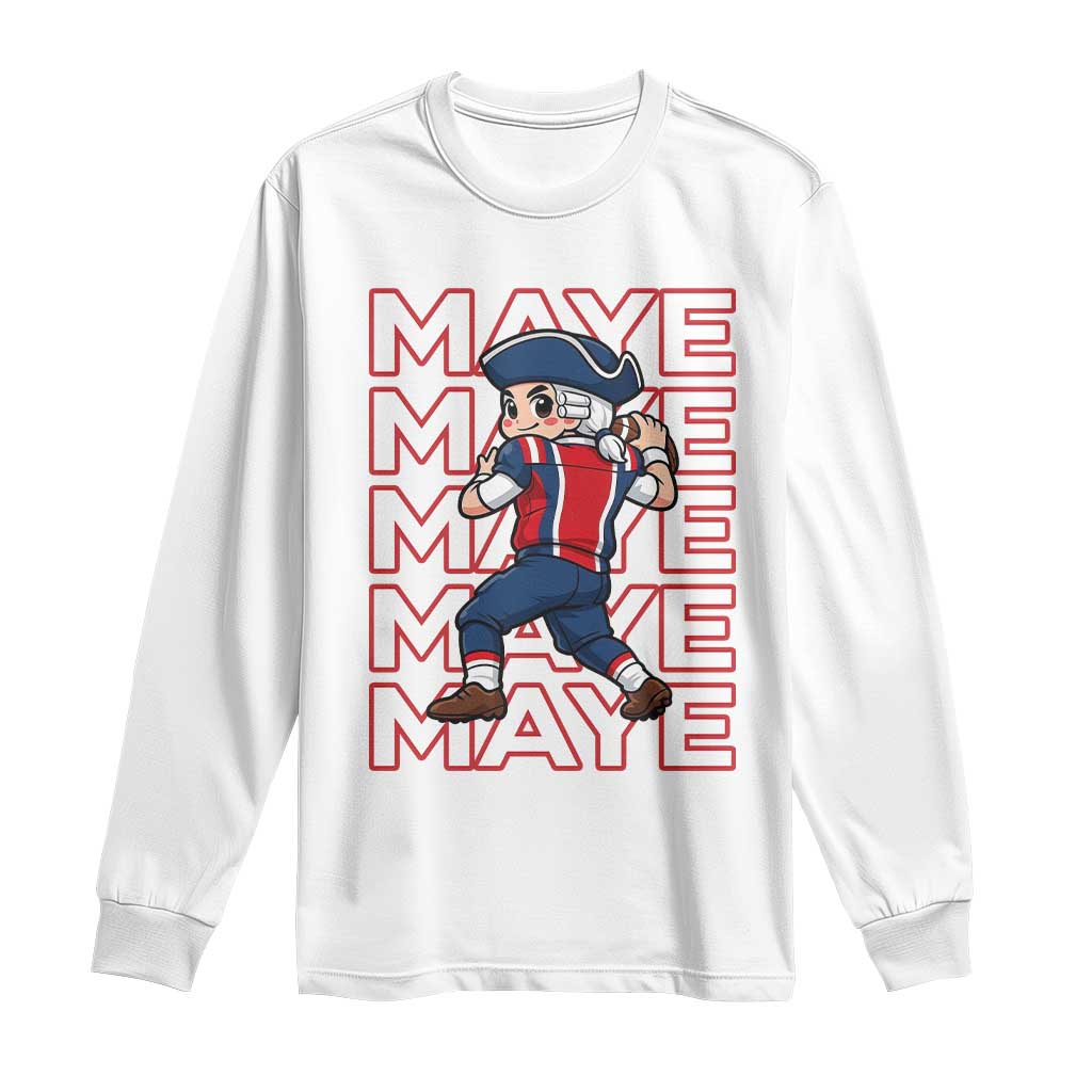 Funny NE Football Fan Gift Long Sleeve Shirt Maye Lover TS12 White Print Your Wear