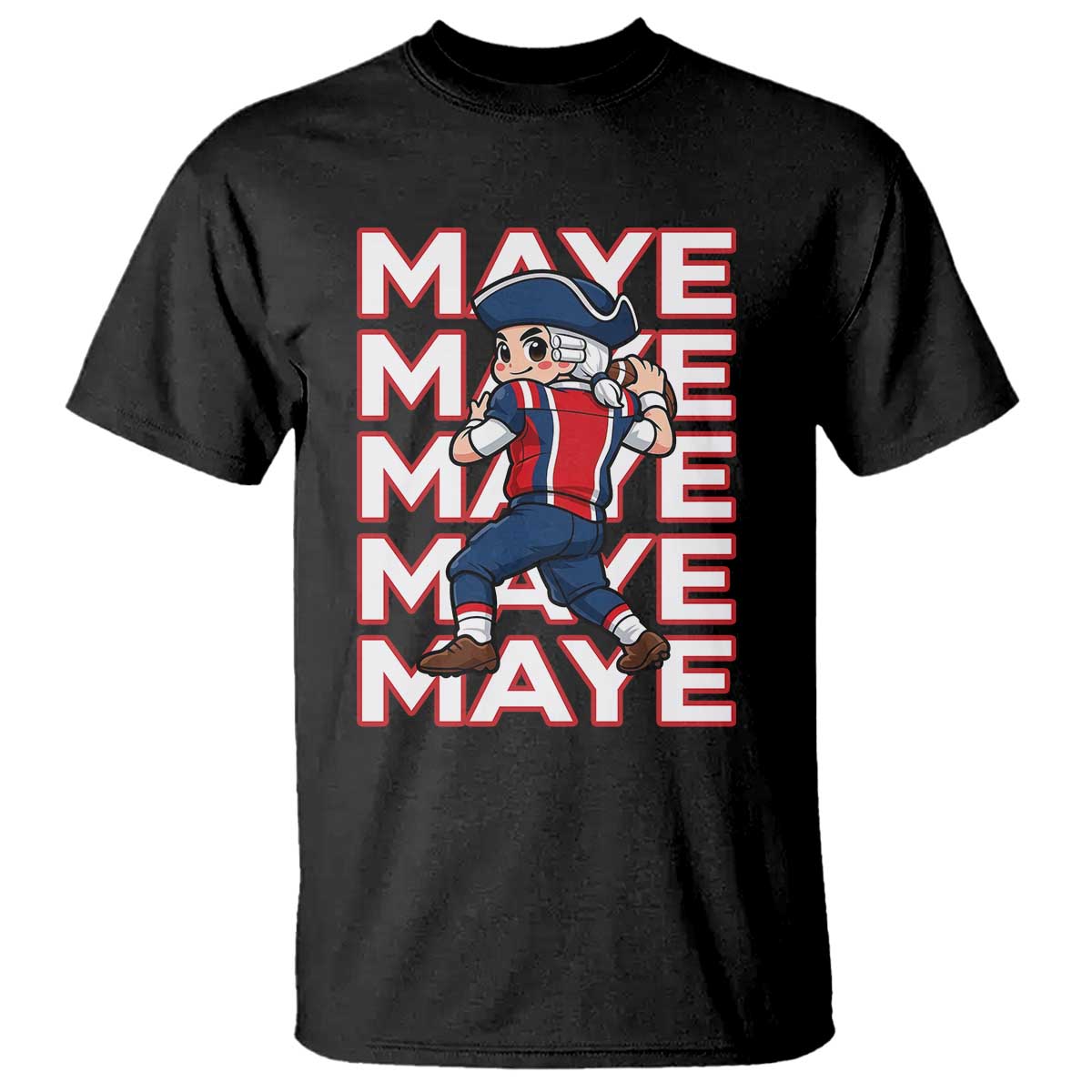 Funny NE Football Fan Gift T Shirt Maye Lover TS12 Black Print Your Wear
