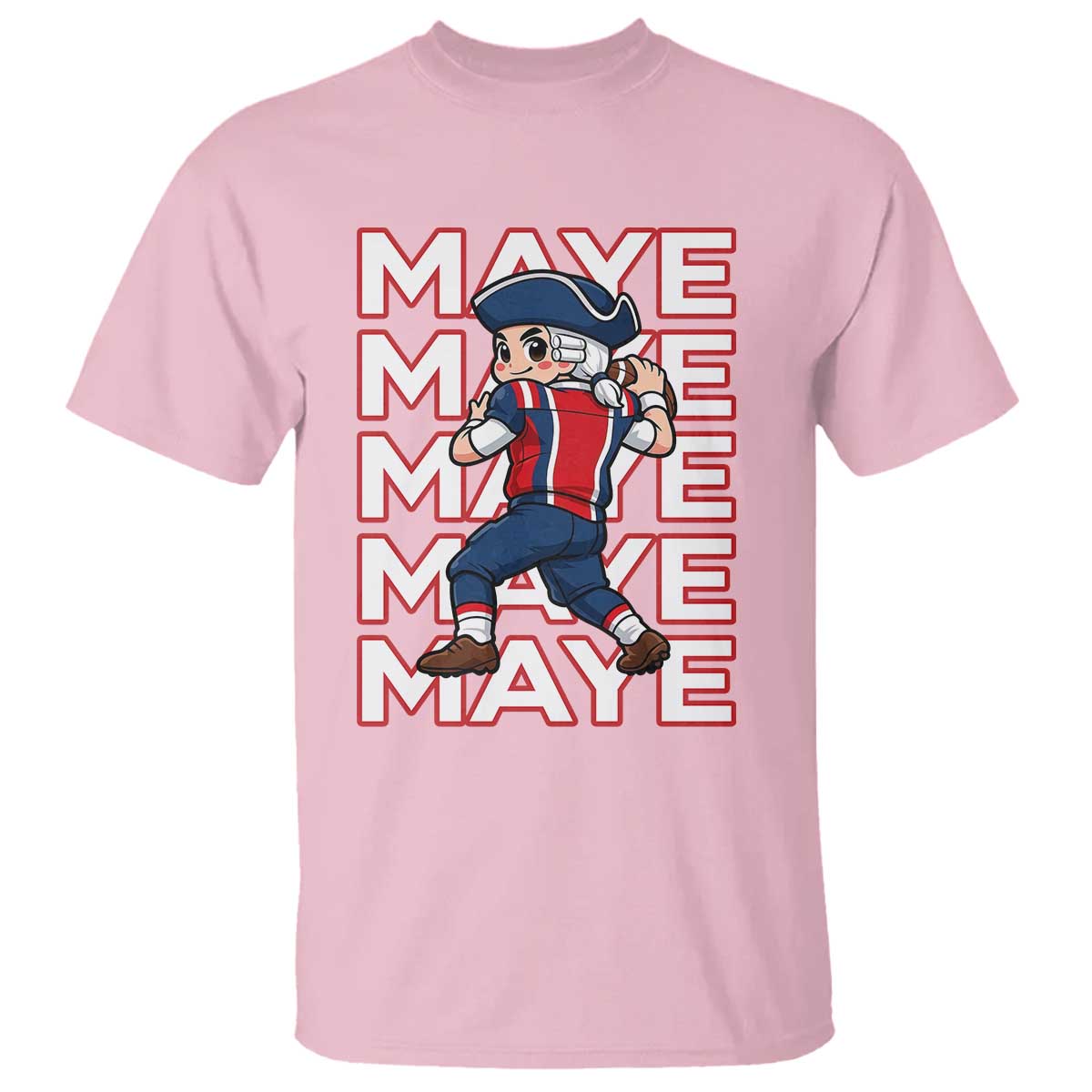 Funny NE Football Fan Gift T Shirt Maye Lover TS12 Light Pink Print Your Wear