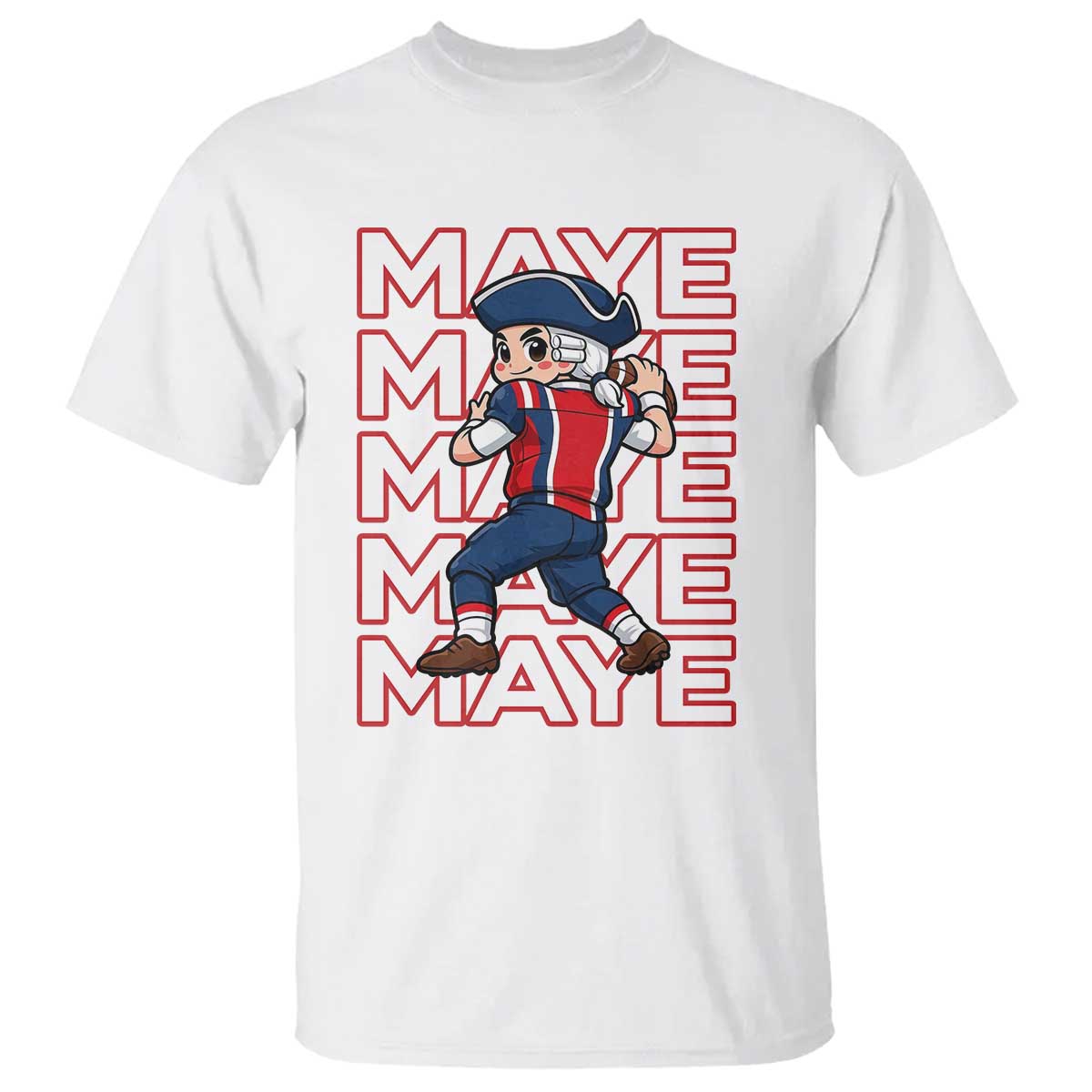 Funny NE Football Fan Gift T Shirt Maye Lover TS12 White Print Your Wear