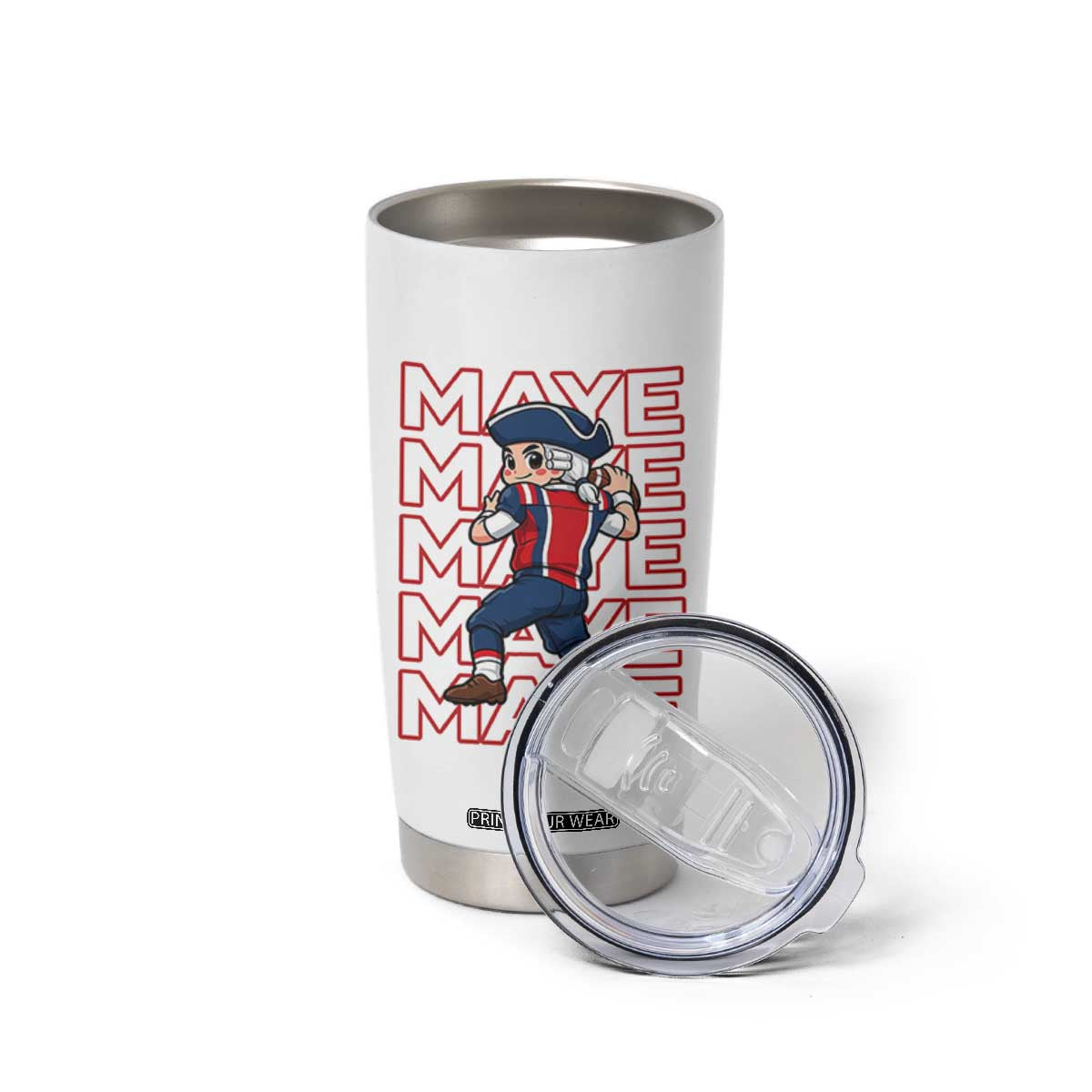 Funny NE Football Fan Gift Tumbler Cup Maye Lover TS12 Print Your Wear