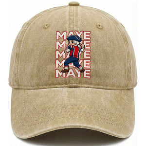 Funny NE Football Fan Gift Washed Cotton Baseball Cap Maye Lover TS12 Print Your Wear