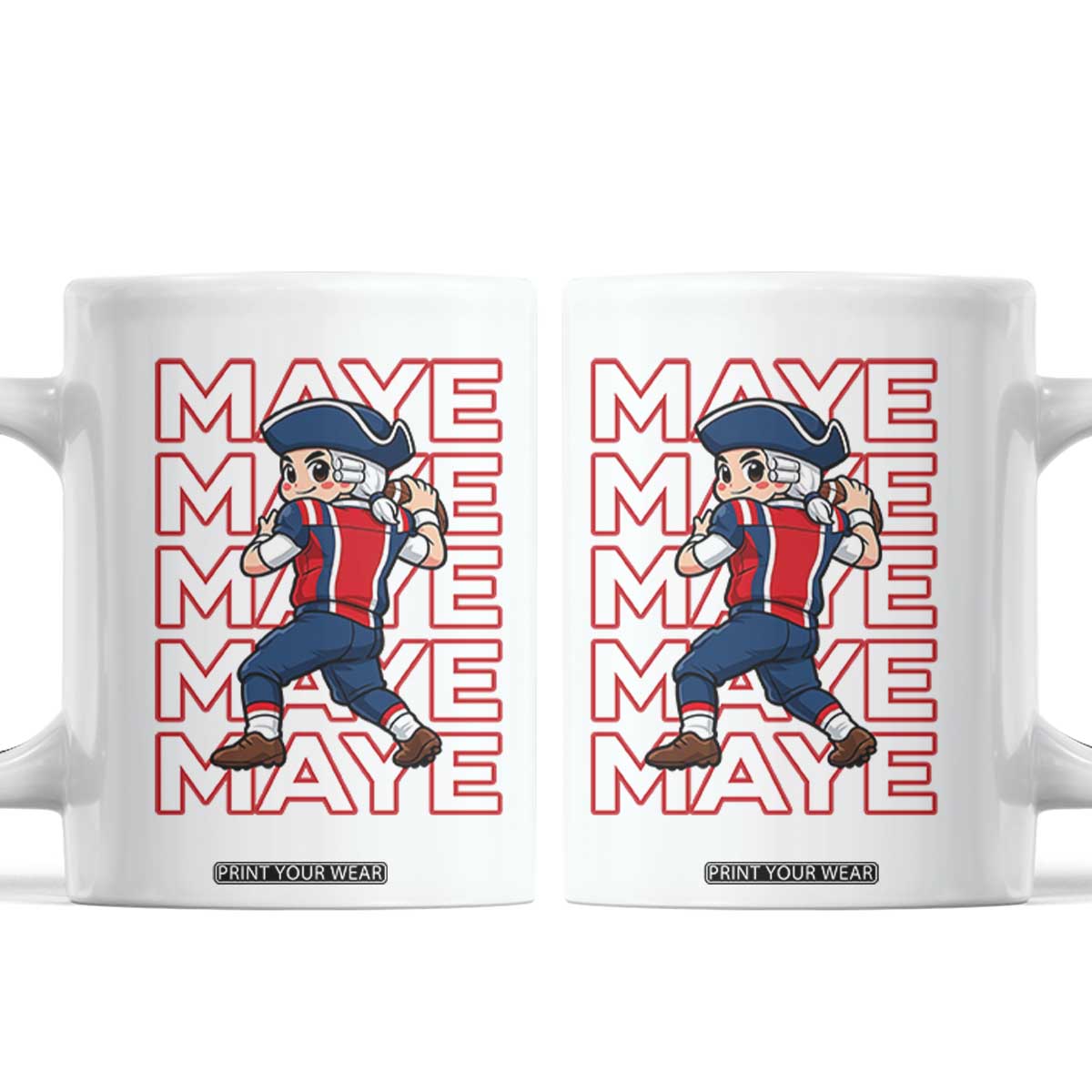 Funny NE Football Fan Gift Coffee Mug Maye Lover TS12 White Print Your Wear