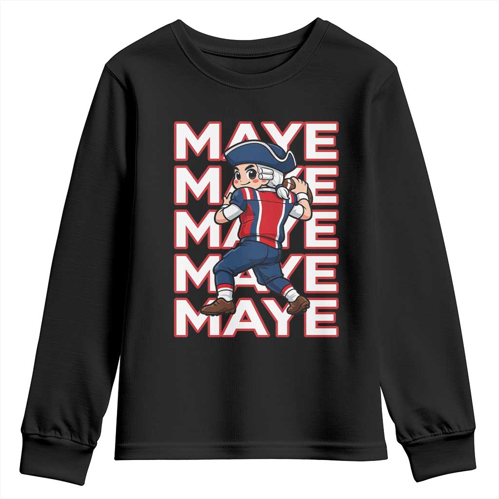 Funny NE Football Fan Gift Youth Sweatshirt Maye Lover TS12 Black Print Your Wear