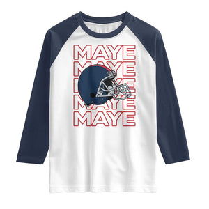 Maye Lover Raglan Shirt NE Quarterback Fan Gift TS12 White Navy Print Your Wear