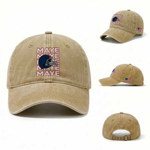 Maye Lover Washed Cotton Baseball Cap NE Quarterback Fan Gift TS12 Washed Cap Universal Fit Khaki Print Your Wear