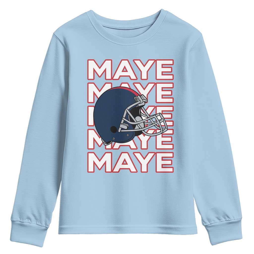 Maye Lover Youth Sweatshirt NE Quarterback Fan Gift TS12 Light Blue Print Your Wear