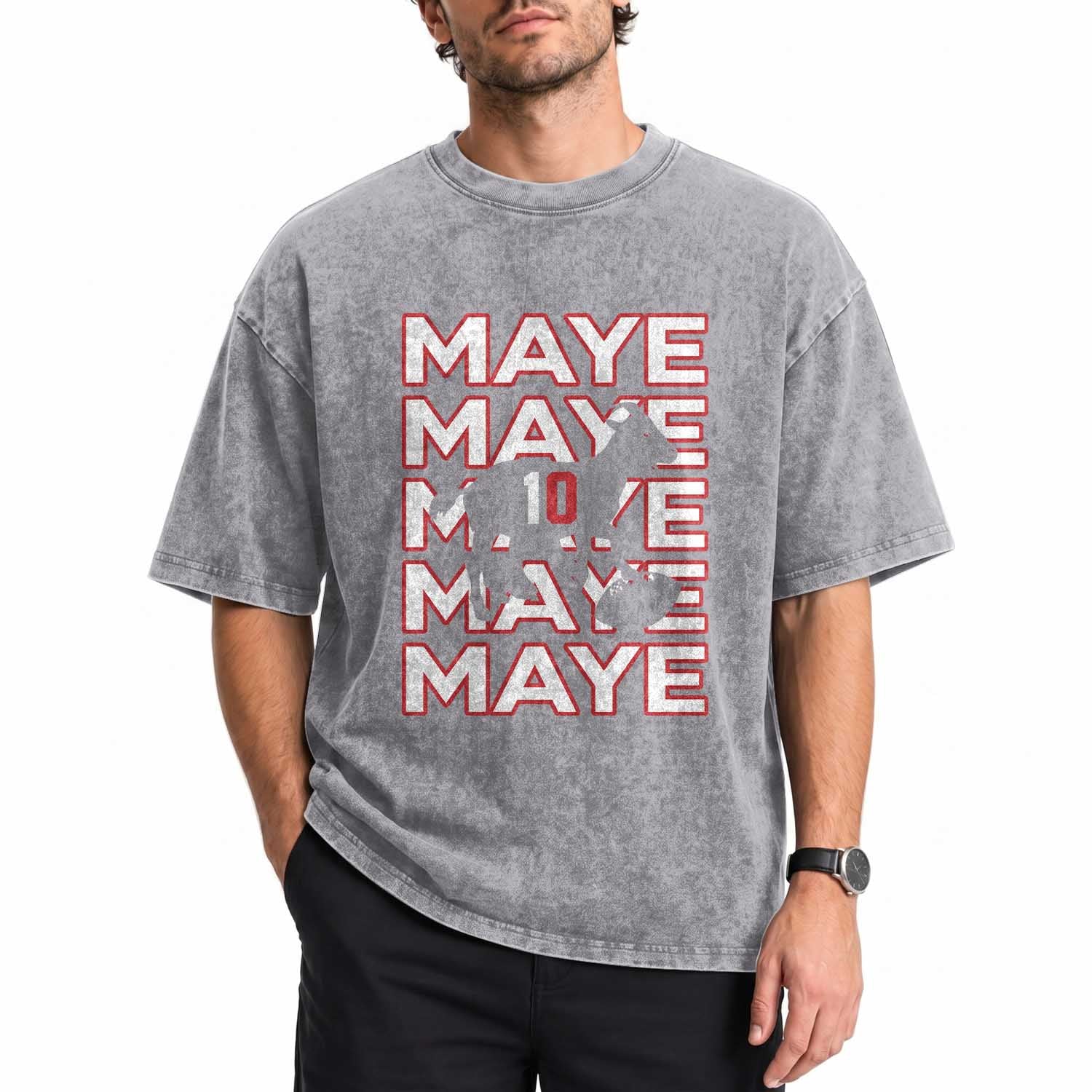 The GOAT Maye Washed Cotton T-Shirt NE Quarterback Fan Gift