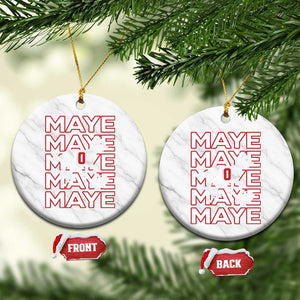 The GOAT Maye Ceramic Ornament NE Quarterback Fan Gift TS12 1pc White Marble Print Your Wear