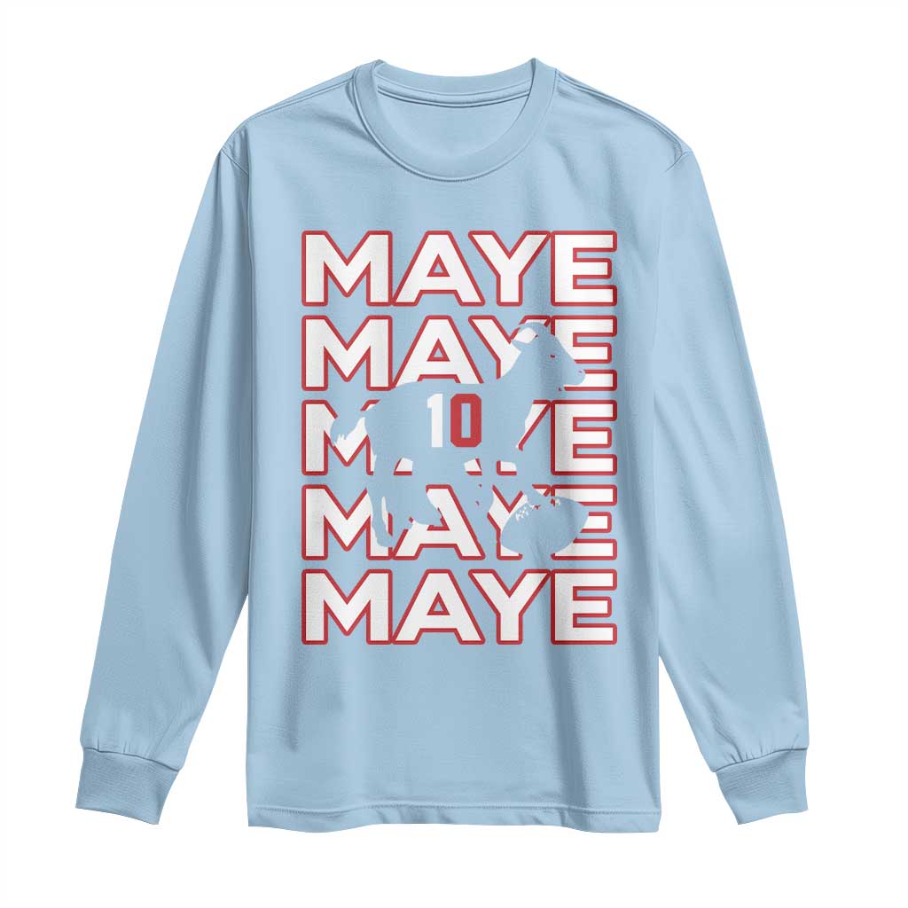 The GOAT Maye Long Sleeve Shirt NE Quarterback Fan Gift TS12 Light Blue Print Your Wear