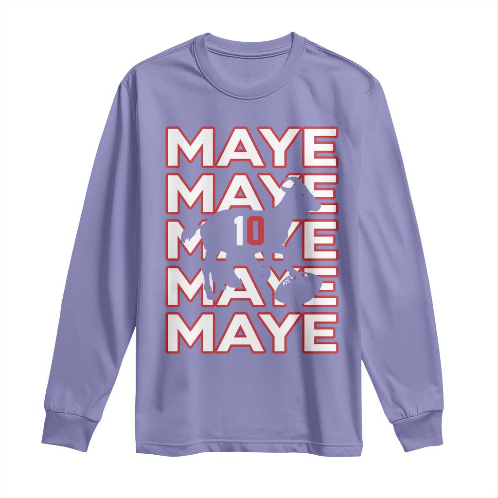 The GOAT Maye Long Sleeve Shirt NE Quarterback Fan Gift TS12 Violet Print Your Wear