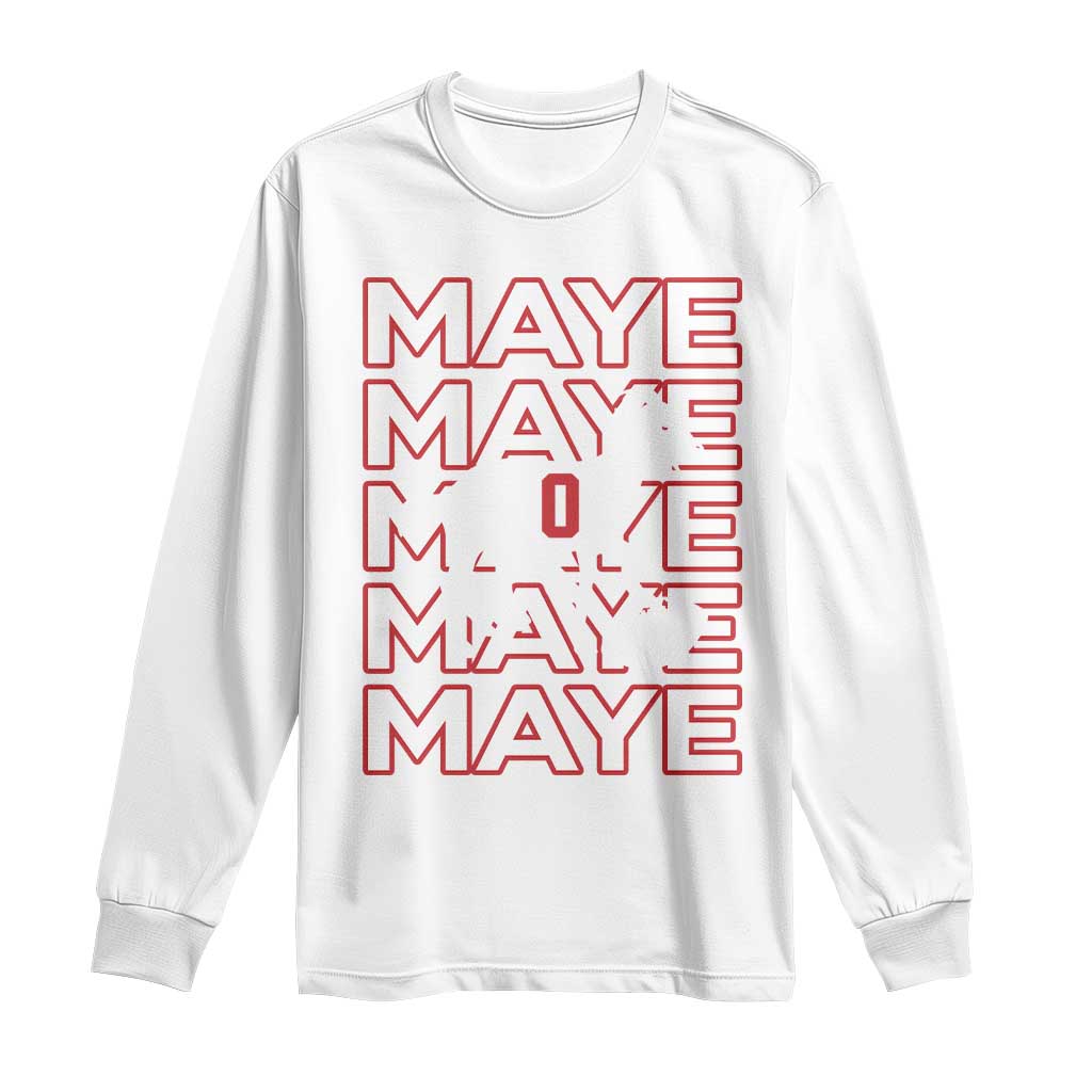 The GOAT Maye Long Sleeve Shirt NE Quarterback Fan Gift TS12 White Print Your Wear