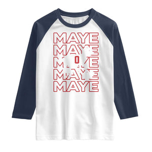 The GOAT Maye Raglan Shirt NE Quarterback Fan Gift TS12 White Navy Print Your Wear