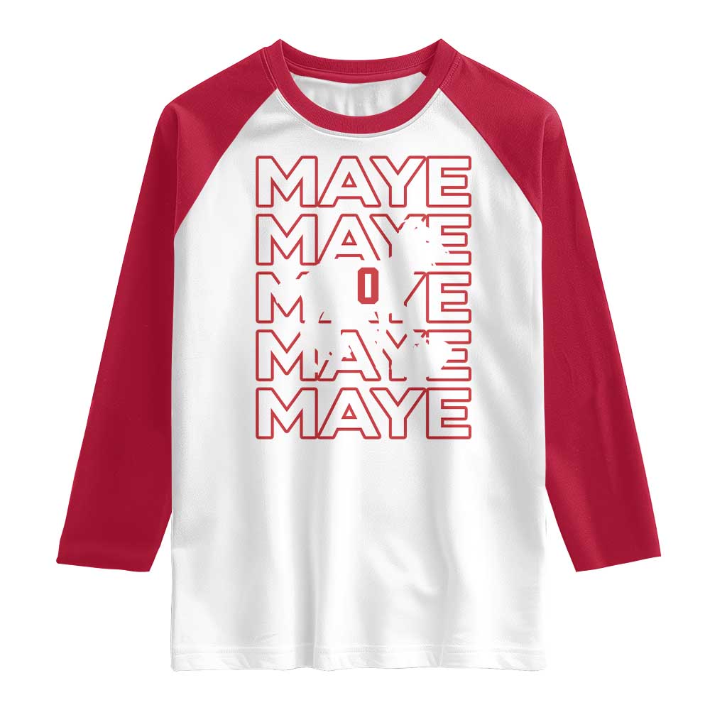 The GOAT Maye Raglan Shirt NE Quarterback Fan Gift TS12 White Red Print Your Wear