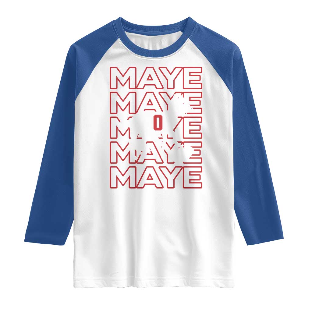 The GOAT Maye Raglan Shirt NE Quarterback Fan Gift TS12 White Royal Print Your Wear