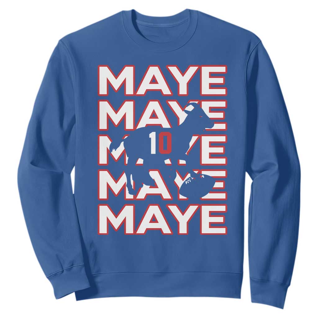 The GOAT Maye Sweatshirt NE Quarterback Fan Gift TS12 Royal Blue Print Your Wear