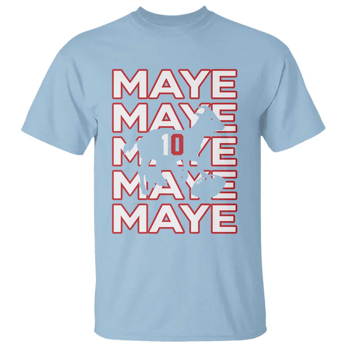 The GOAT Maye T Shirt NE Quarterback Fan Gift TS12 Light Blue Print Your Wear