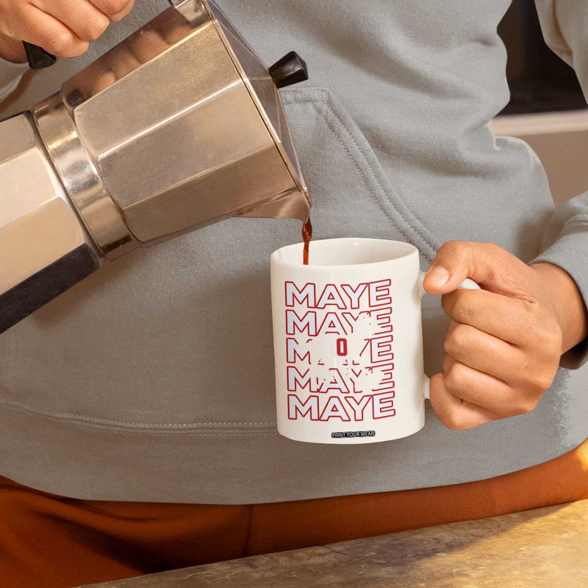 The GOAT Maye Coffee Mug NE Quarterback Fan Gift TS12 Print Your Wear