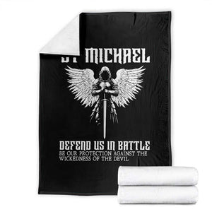Saint Michael Defend Us In Battle Throw Blanket Christian Faith Gift TS12 Black Print Your Wear