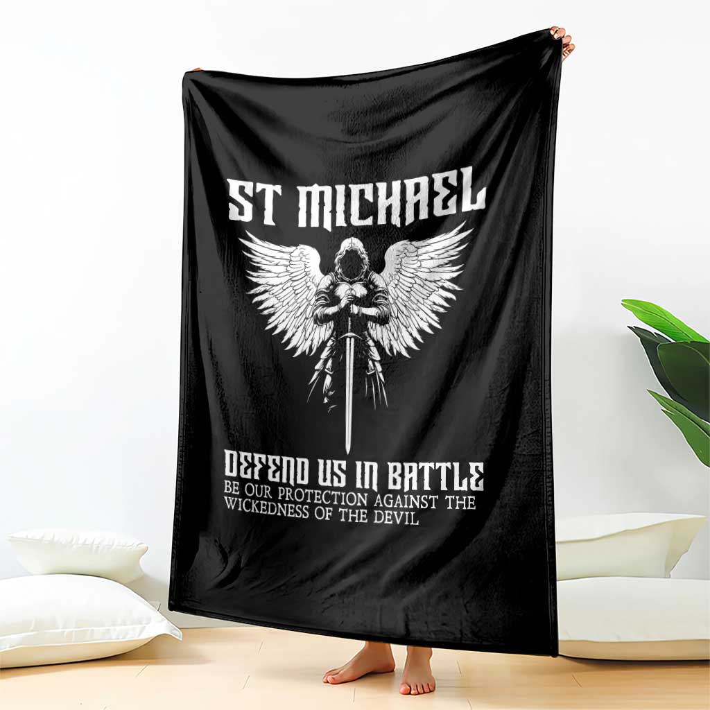 Saint Michael Defend Us In Battle Throw Blanket Christian Faith Gift TS12 Print Your Wear