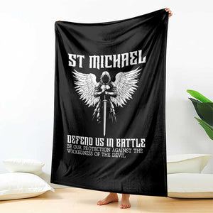 Saint Michael Defend Us In Battle Throw Blanket Christian Faith Gift TS12 Print Your Wear