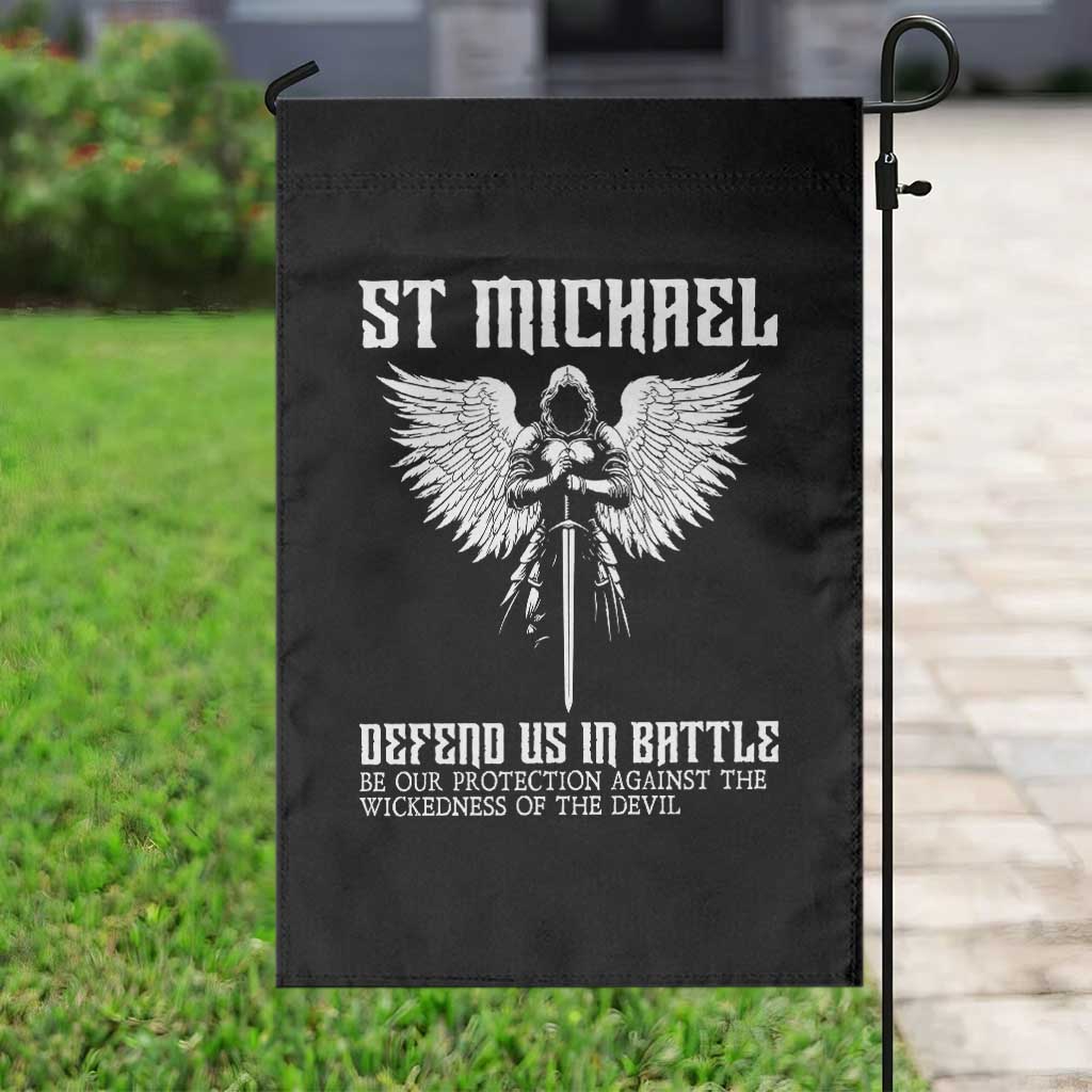 Saint Michael Defend Us In Battle Garden Flag Christian Faith Gift TS12 Print Your Wear