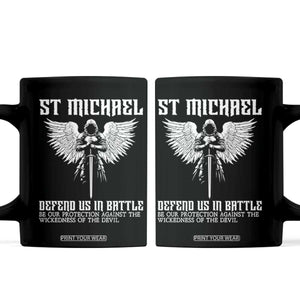Saint Michael Defend Us In Battle Coffee Mug Christian Faith Gift TS12 Black Print Your Wear