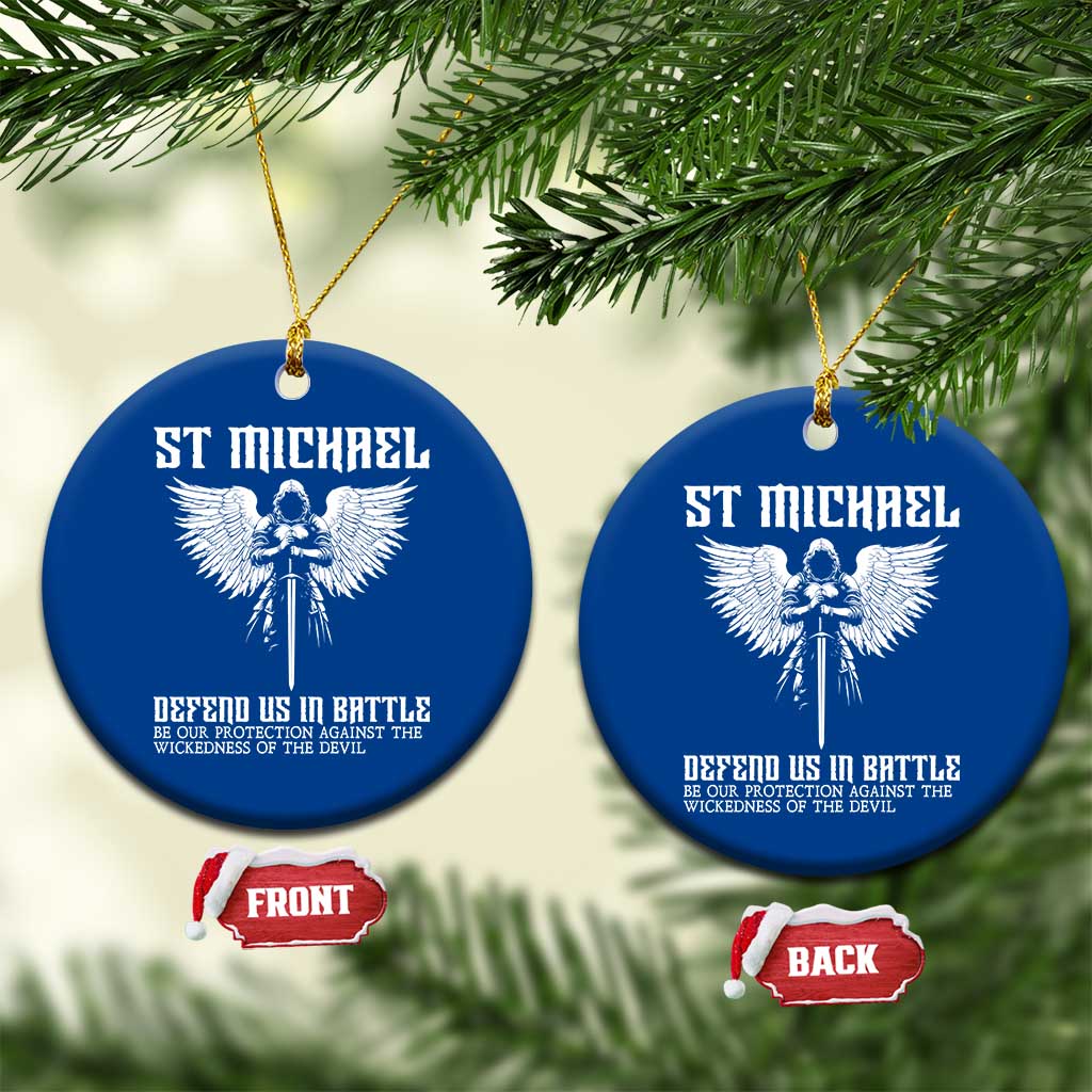 Saint Michael Defend Us In Battle Ceramic Ornament Christian Faith Gift TS12 1pc Blue Print Your Wear