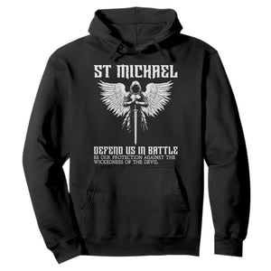 Saint Michael Defend Us In Battle Hoodie Christian Faith Gift TS12 Black Print Your Wear