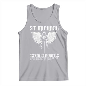 Saint Michael Defend Us In Battle Tank Top Christian Faith Gift TS12 Athletic Heather Print Your Wear