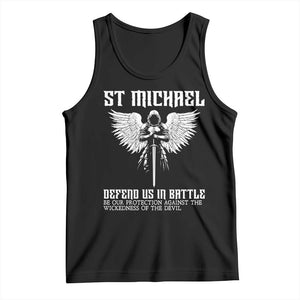 Saint Michael Defend Us In Battle Tank Top Christian Faith Gift TS12 Black Print Your Wear