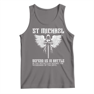 Saint Michael Defend Us In Battle Tank Top Christian Faith Gift TS12 Deep Heather Print Your Wear