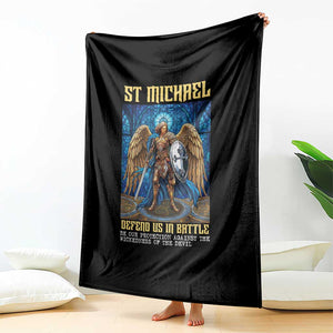 Saint Michael Prayer Defend Us In Battle Throw Blanket Religious Gift TS12 Print Your Wear