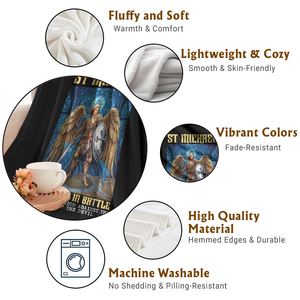 Saint Michael Prayer Defend Us In Battle Throw Blanket Religious Gift TS12 Print Your Wear