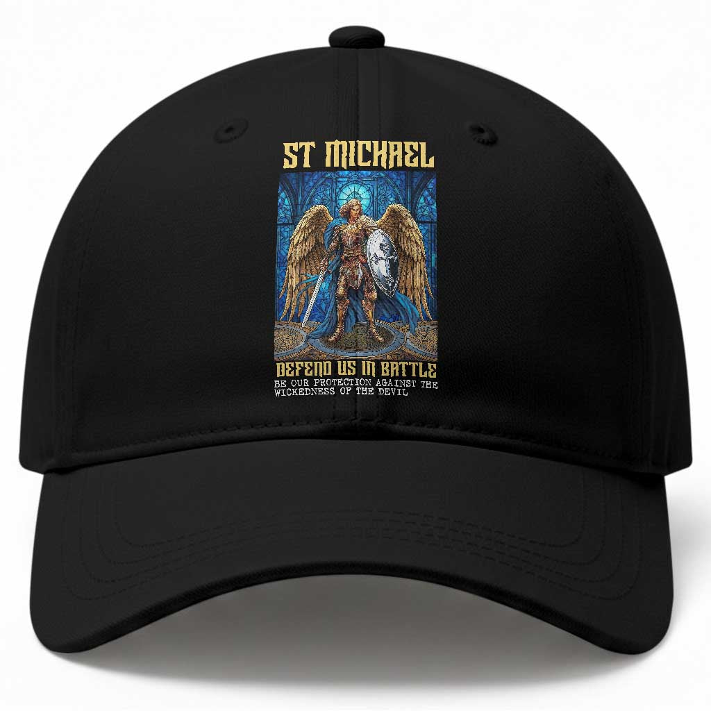 Saint Michael Prayer Defend Us In Battle Baseball Cap Religious Gift TS12 Print Your Wear