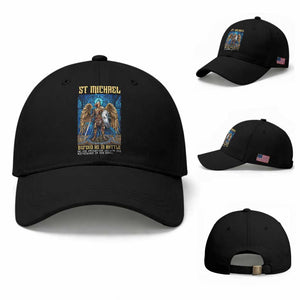 Saint Michael Prayer Defend Us In Battle Baseball Cap Religious Gift TS12 Baseball Cap Universal Fit Black Print Your Wear