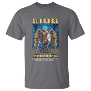 Saint Michael Prayer Defend Us In Battle T Shirt Religious Gift TS12 Charcoal Print Your Wear